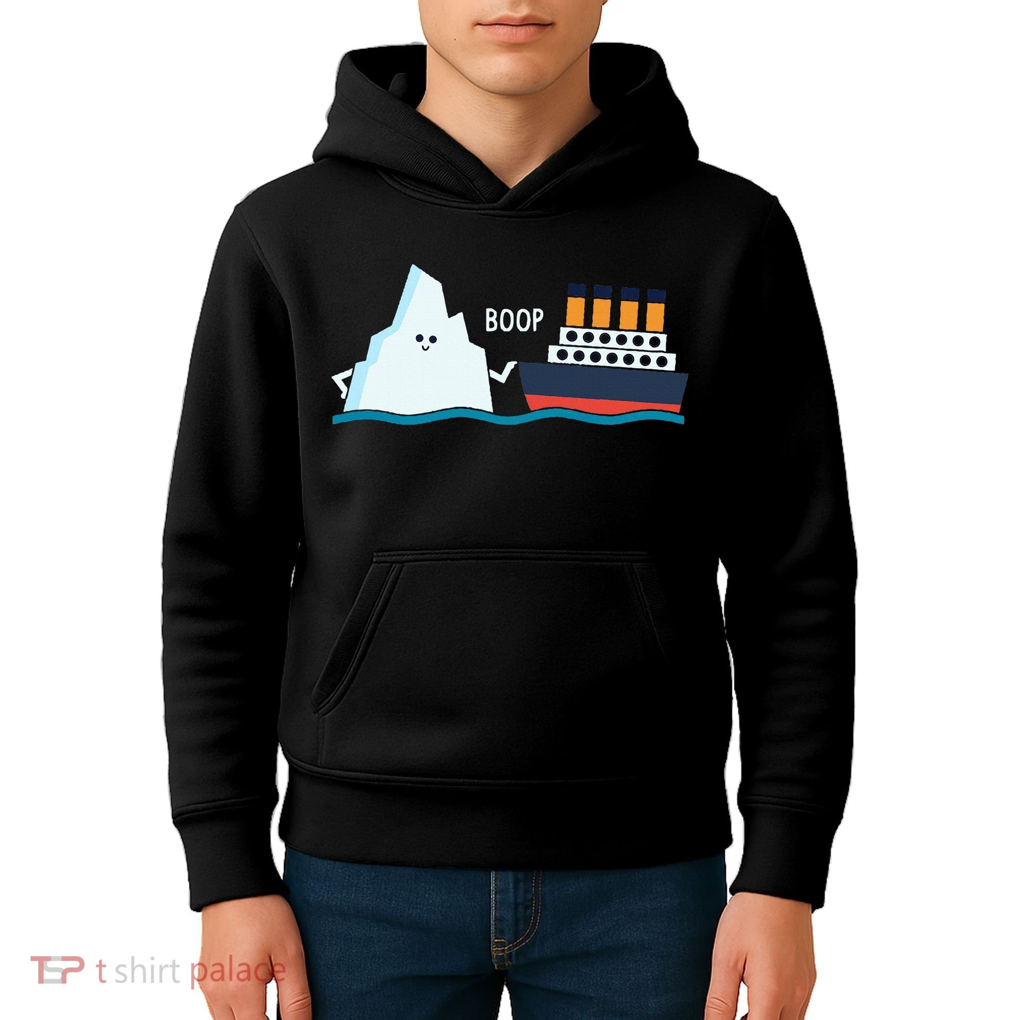 Titanic Funny Titanic And Iceberg Boop Parody For Kids Hoodie