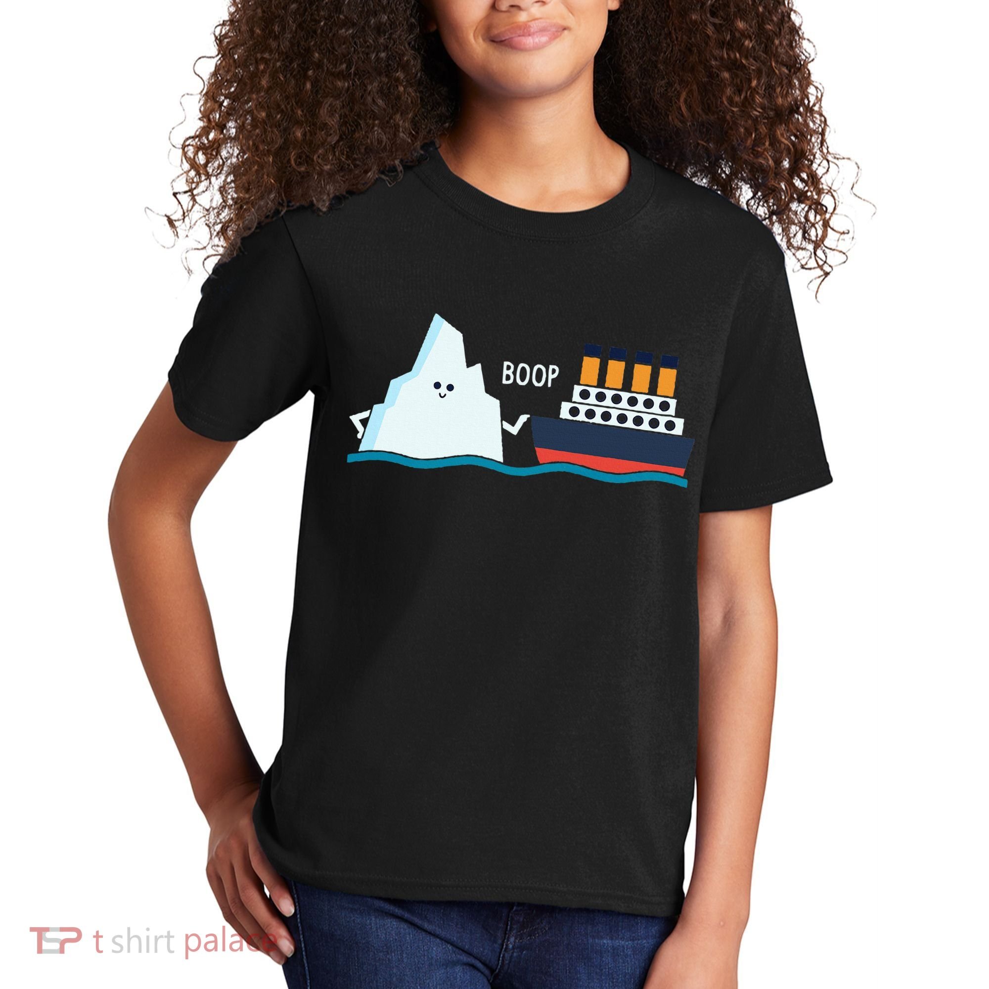 Titanic Funny Titanic And Iceberg Boop Parody For Kids T-Shirt