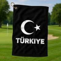 Turkish Flag Turk Bayragi Turkey Flag Turkiye Golf Towel thumb 1