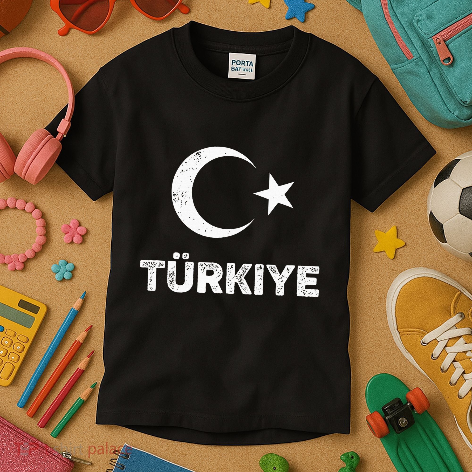 Turkish Flag Turk Bayragi Turkey Flag Turkiye Kids T-Shirt