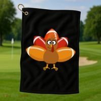 Turkey Football Thanksgiving Golf Towel thumb 1