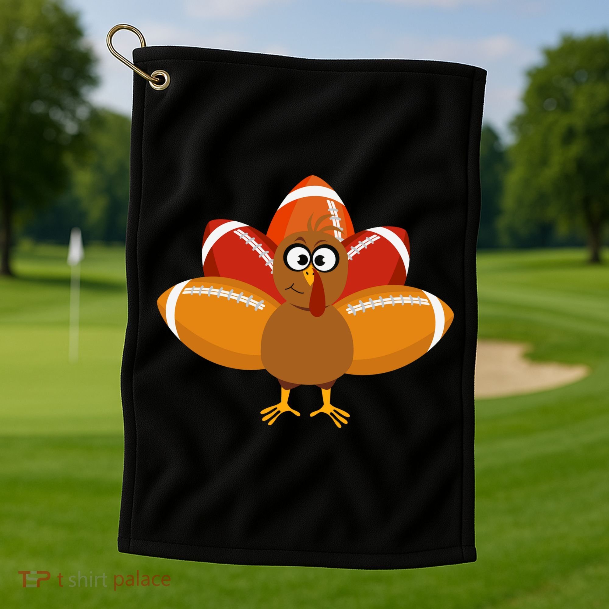 Turkey Football Thanksgiving Golf Towel