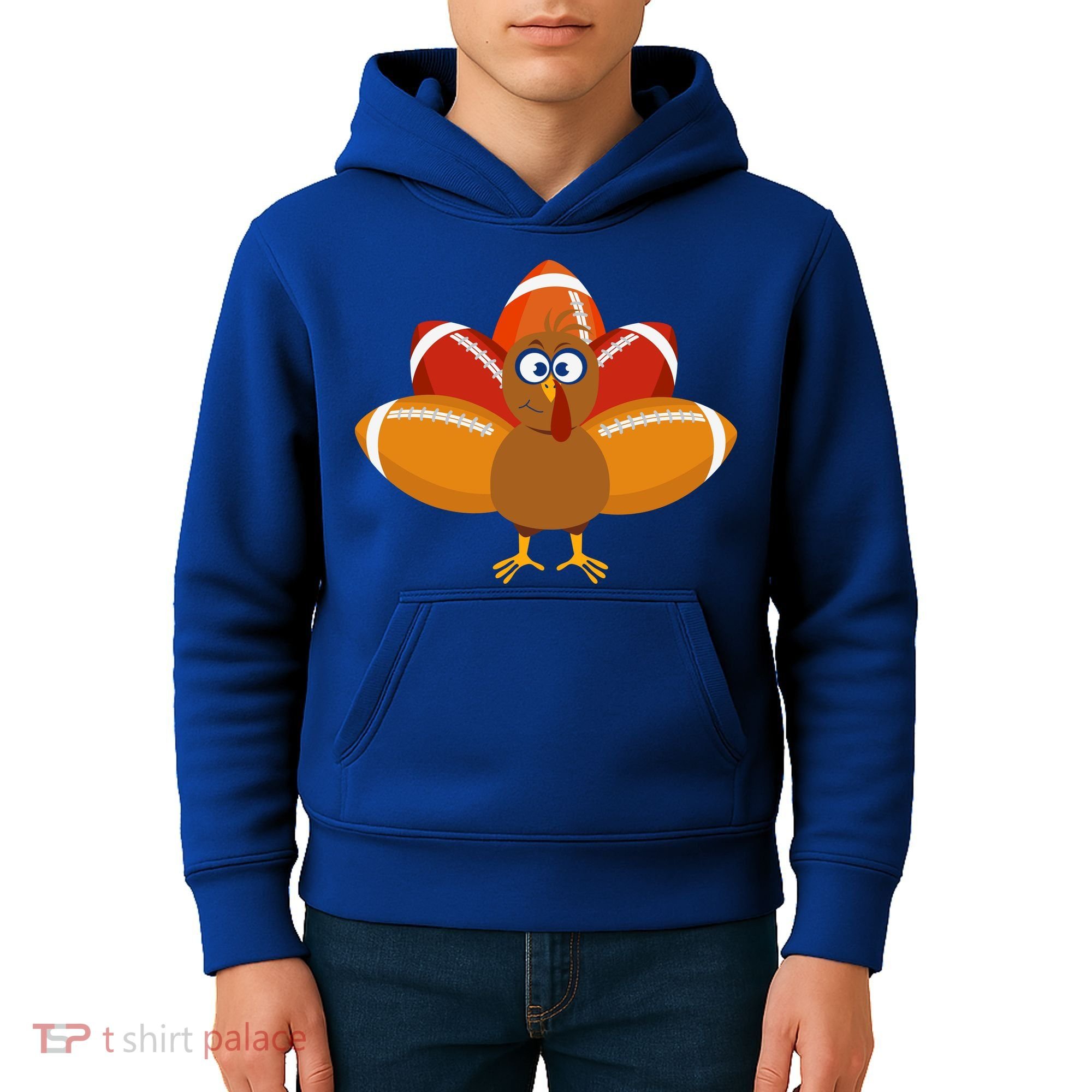 Turkey Football Thanksgiving Kids Hoodie