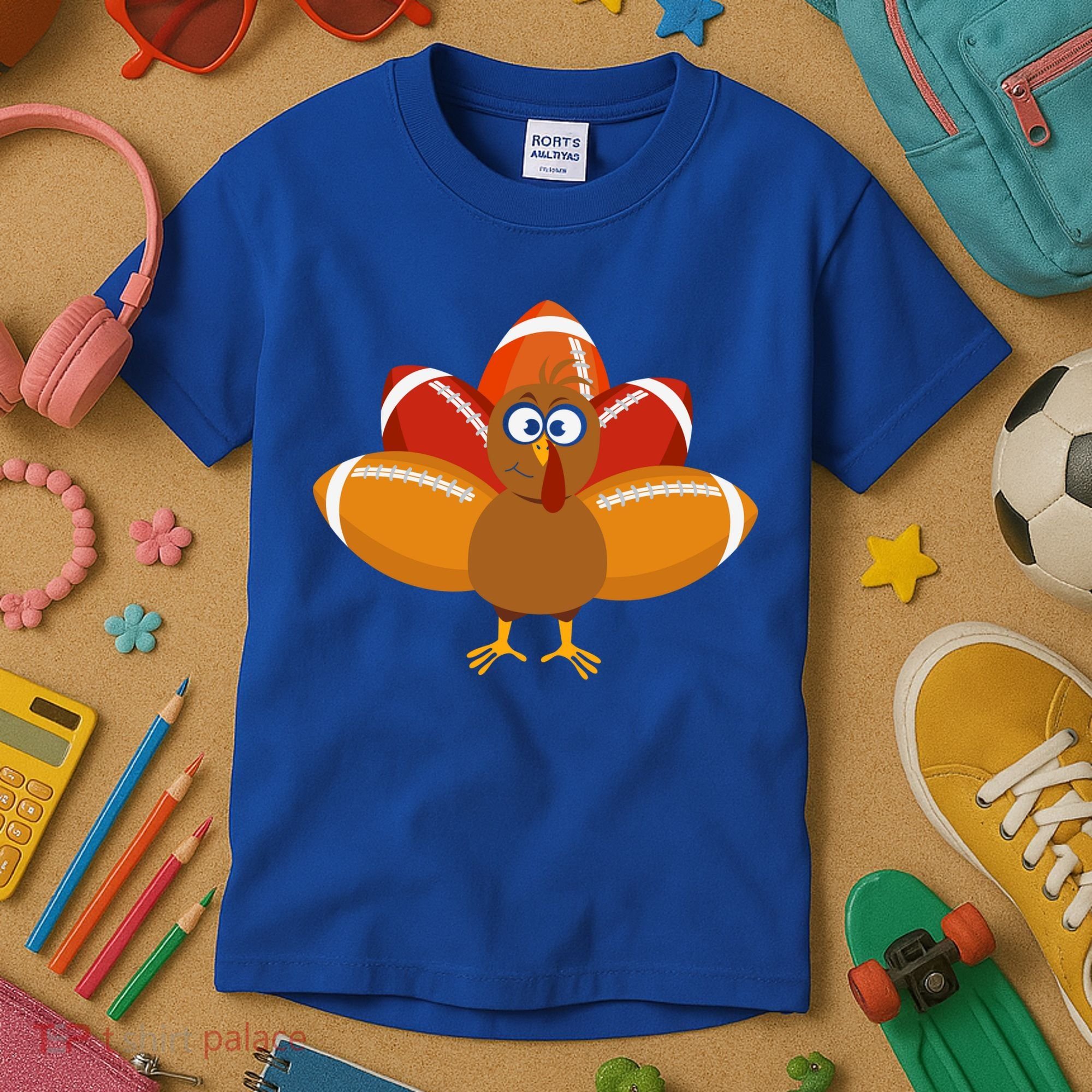Turkey Football Thanksgiving Kids T-Shirt