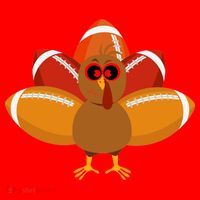 Turkey Football Thanksgiving Santa Hat thumb 1