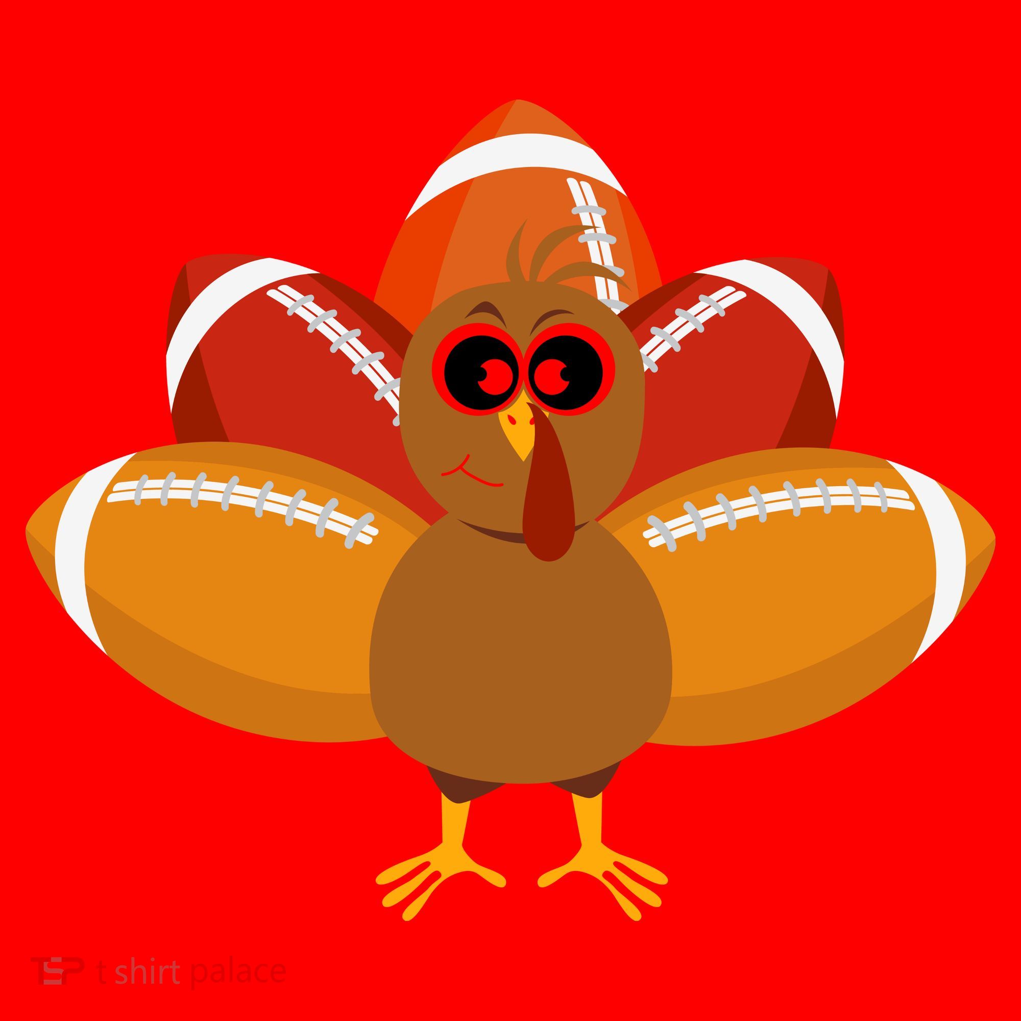 Turkey Football Thanksgiving Santa Hat