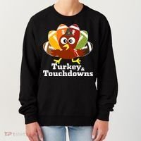 Thanksgiving Football Turkey And Touchdowns Women's Sweatshirt thumb 0