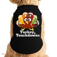 Thanksgiving Football Turkey And Touchdowns Doggie Tank thumb 0