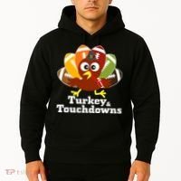 Thanksgiving Football Turkey And Touchdowns Hoodie thumb 2