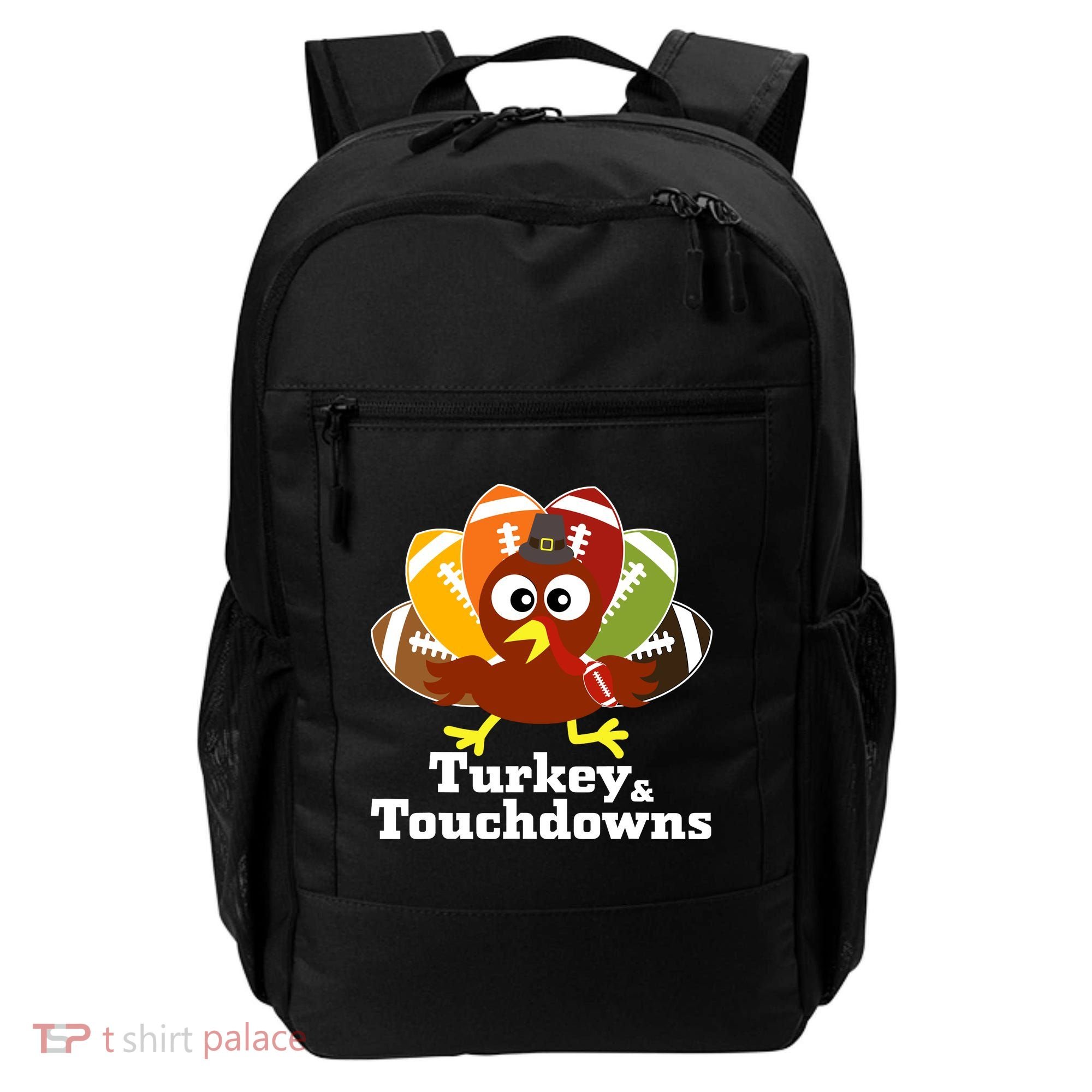 Thanksgiving Football Turkey And Touchdowns Backpack