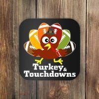 Thanksgiving Football Turkey And Touchdowns Coaster thumb 0