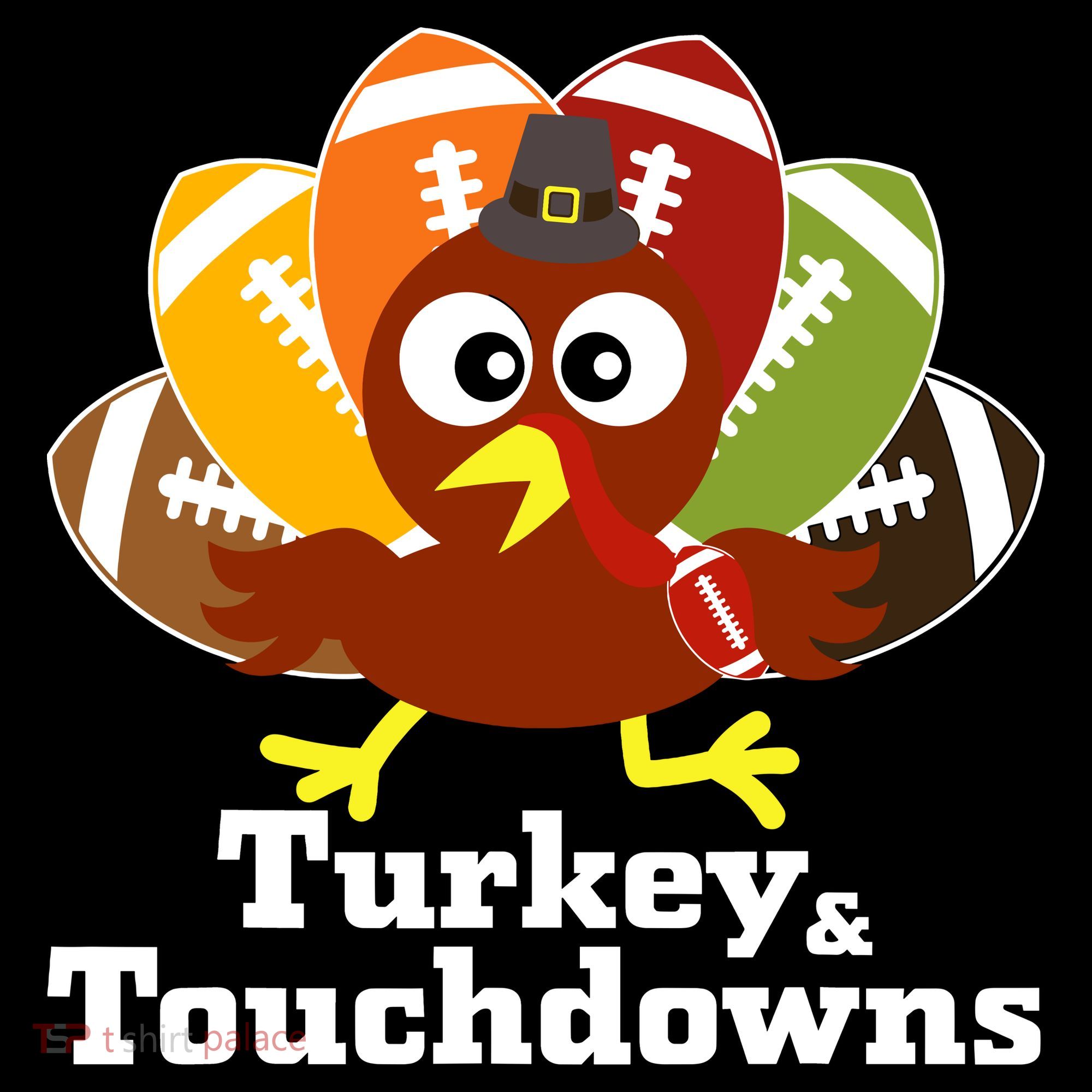 Thanksgiving Football Turkey And Touchdowns Women's Hoodie