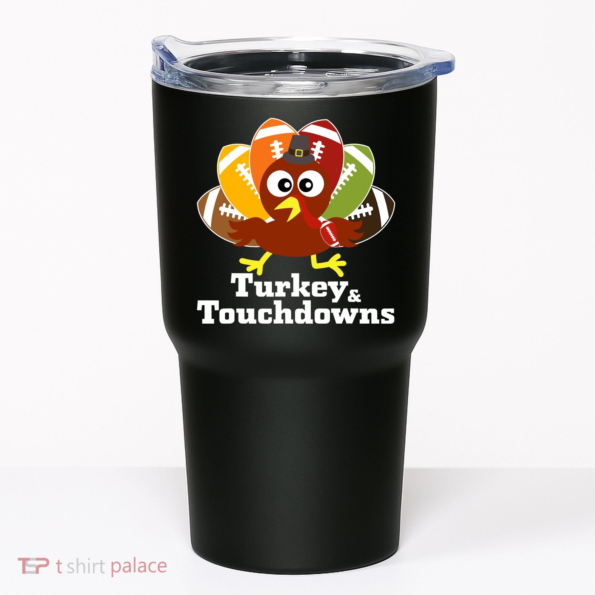 Thanksgiving Football Turkey And Touchdowns Tumbler