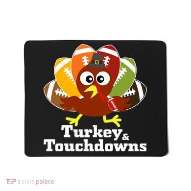 Thanksgiving Football Turkey And Touchdowns Mousepad