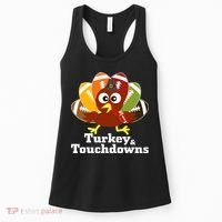 Thanksgiving Football Turkey And Touchdowns Women's Tank Top thumb 0