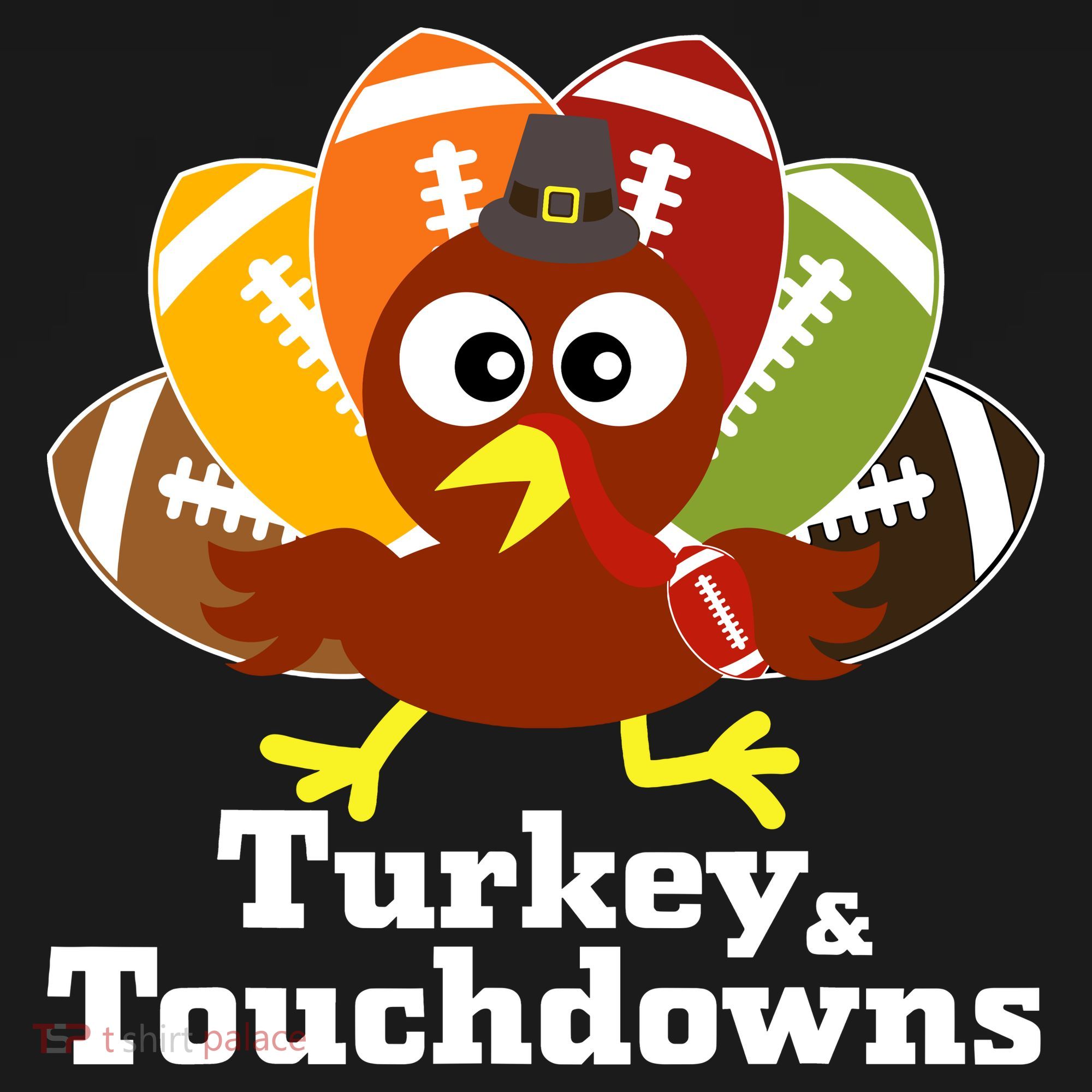 Thanksgiving Football Turkey And Touchdowns Women's Tank Top