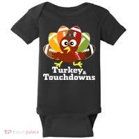 Thanksgiving Football Turkey And Touchdowns Baby Bodysuit thumb 0