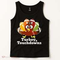 Thanksgiving Football Turkey And Touchdowns Tank Top thumb 2