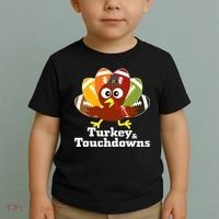 Thanksgiving Football Turkey And Touchdowns Toddler T-Shirt thumb 2