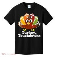 Thanksgiving Football Turkey And Touchdowns Kids T-Shirt thumb 0