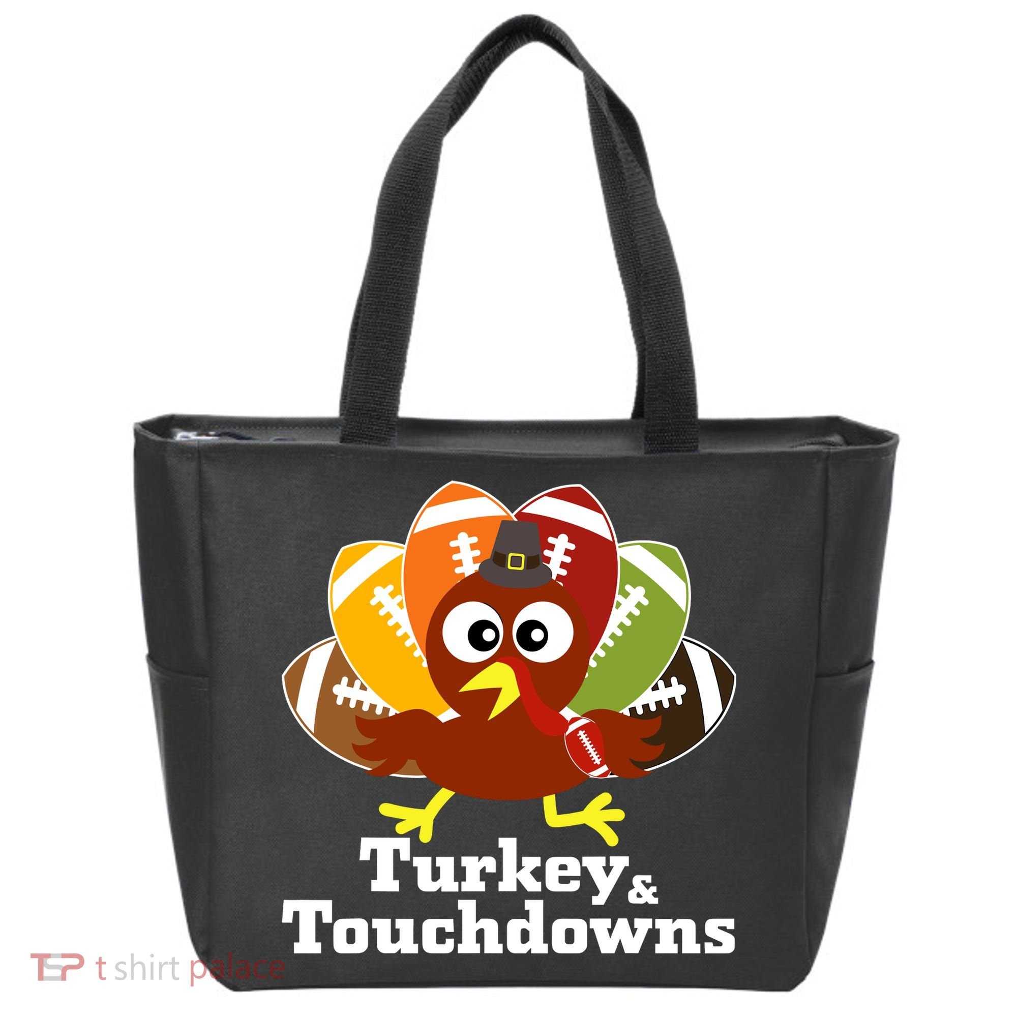 Thanksgiving Football Turkey And Touchdowns Tote Bag