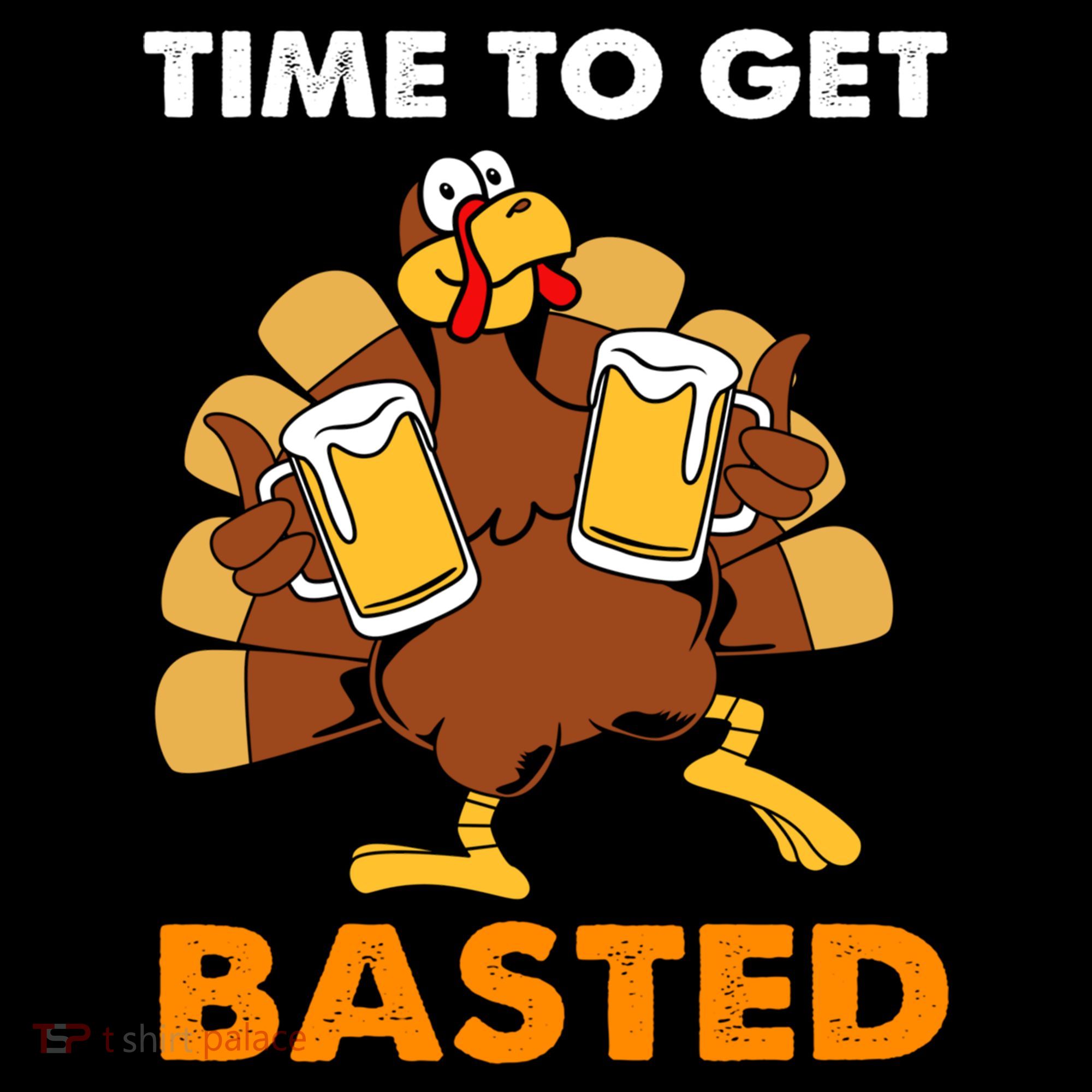 Thanksgiving Funny Turkey Time To Get Basted Great Gift Women's Hoodie