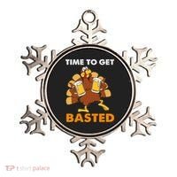 Thanksgiving Funny Turkey Time To Get Basted Great Gift Ornament thumb 0