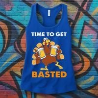 Thanksgiving Funny Turkey Time To Get Basted Great Gift Women's Tank Top thumb 3