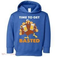 Thanksgiving Funny Turkey Time To Get Basted Great Gift Toddler Hoodie thumb 0