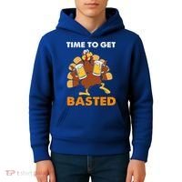 Thanksgiving Funny Turkey Time To Get Basted Great Gift Kids Hoodie thumb 4