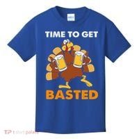 Thanksgiving Funny Turkey Time To Get Basted Great Gift Kids T-Shirt thumb 0