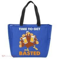 Thanksgiving Funny Turkey Time To Get Basted Great Gift Tote Bag thumb 0