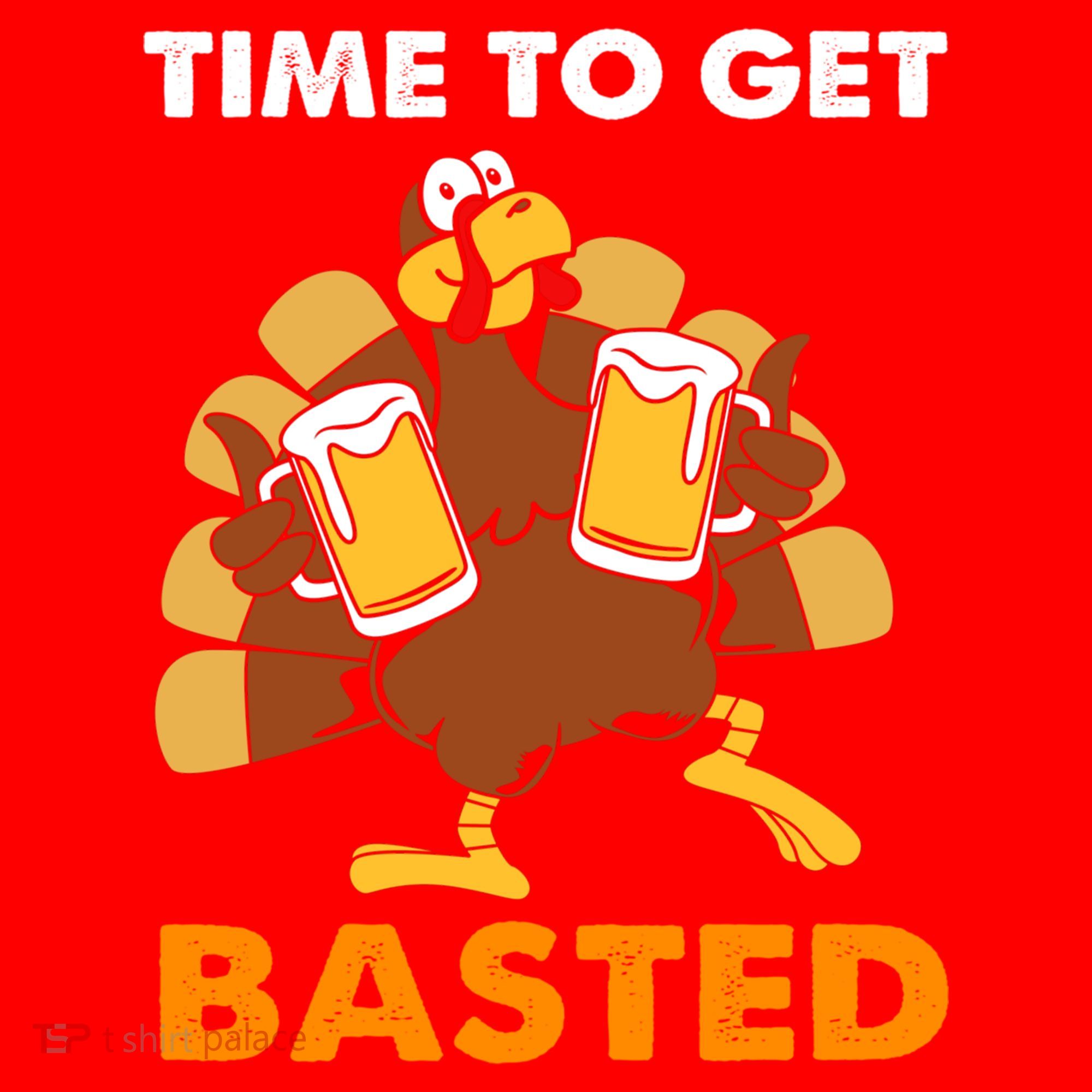 Thanksgiving Funny Turkey Time To Get Basted Great Gift Santa Hat