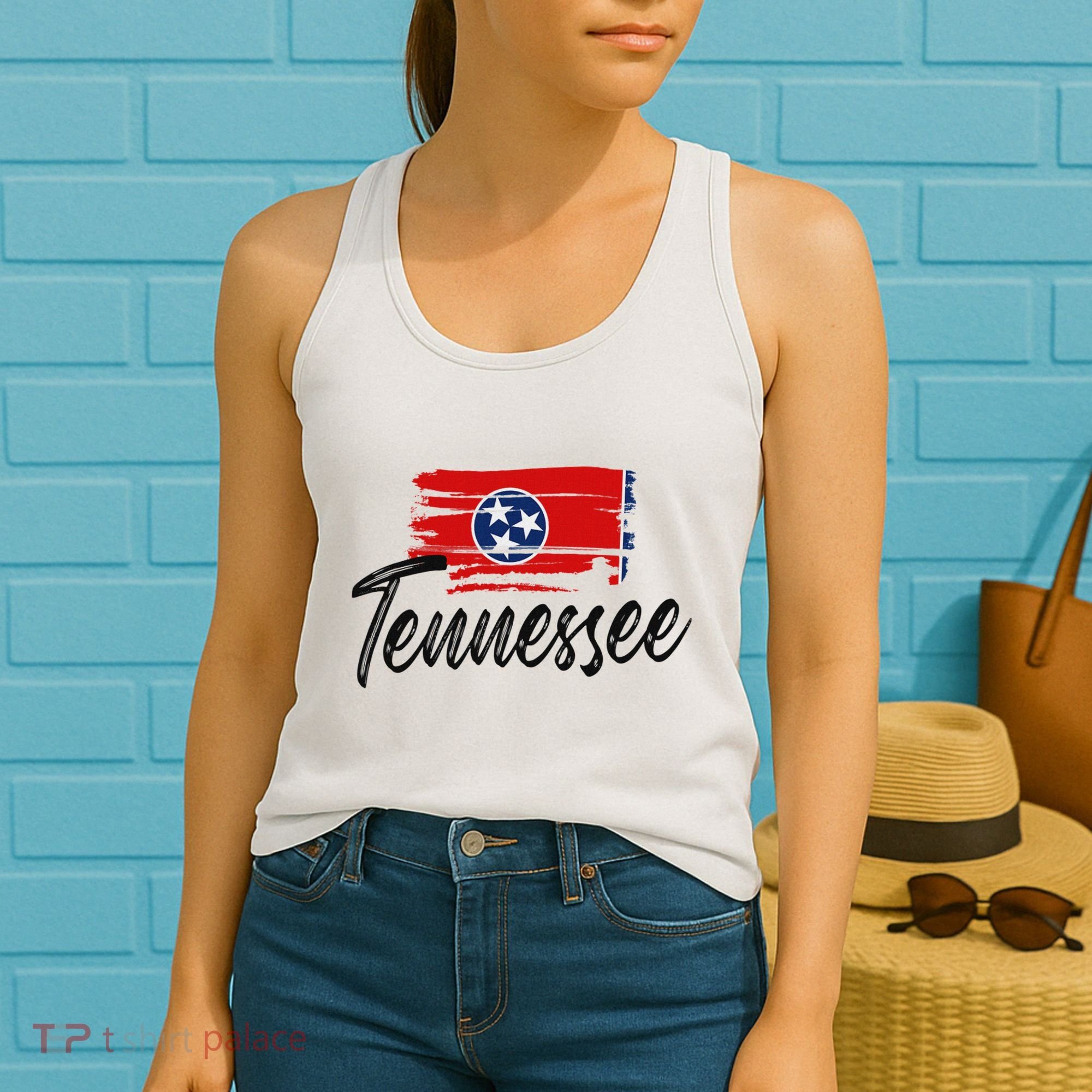 Tennessee Flag Tennessean Tennessee Flag State Pride Women's Tank Top