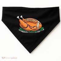 Turkey Football Thanksgiving Dinner USA-Made Doggie Bandana thumb 0