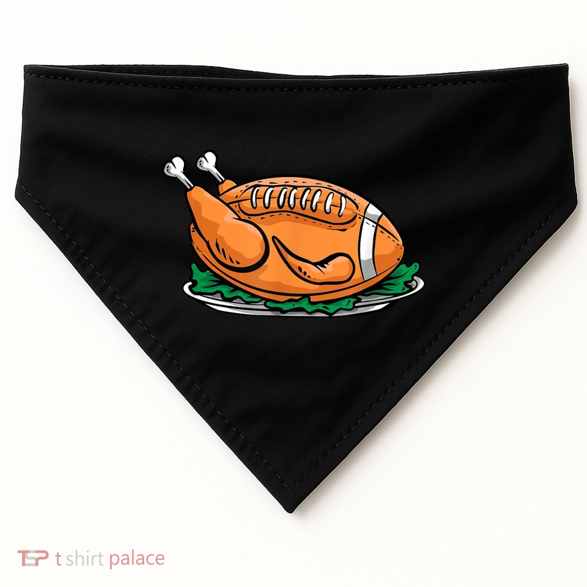Turkey Football Thanksgiving Dinner USA-Made Doggie Bandana