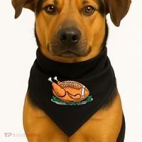Turkey Football Thanksgiving Dinner USA-Made Doggie Bandana thumb 1