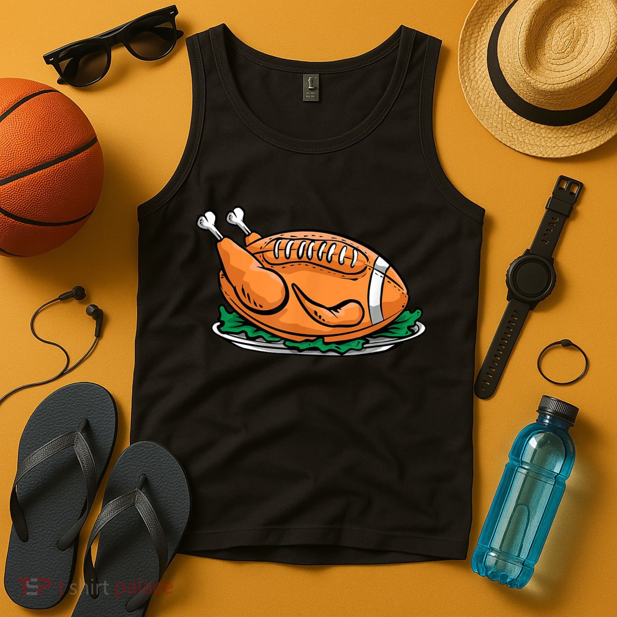 Turkey Football Thanksgiving Dinner Tank Top