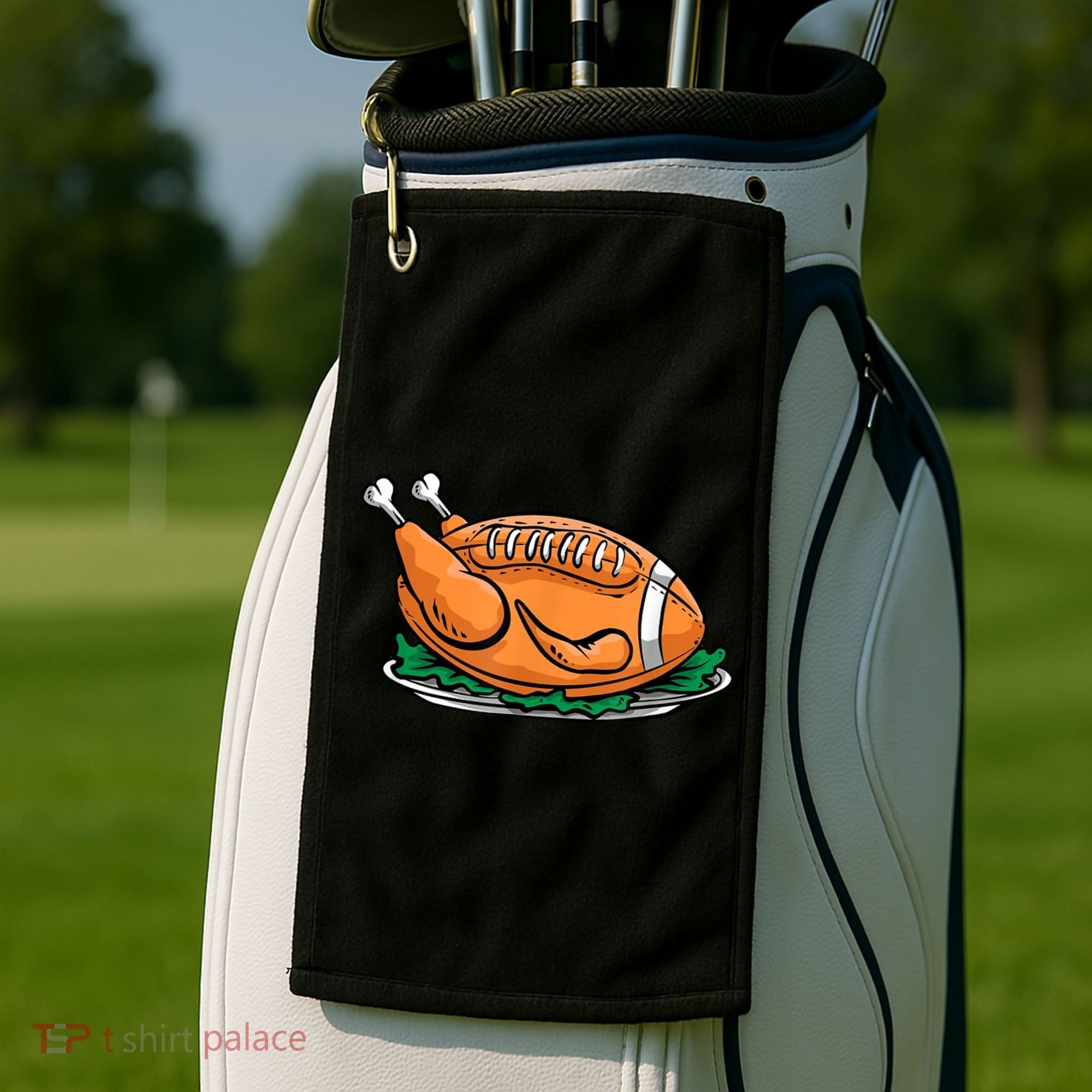 Turkey Football Thanksgiving Dinner Golf Towel