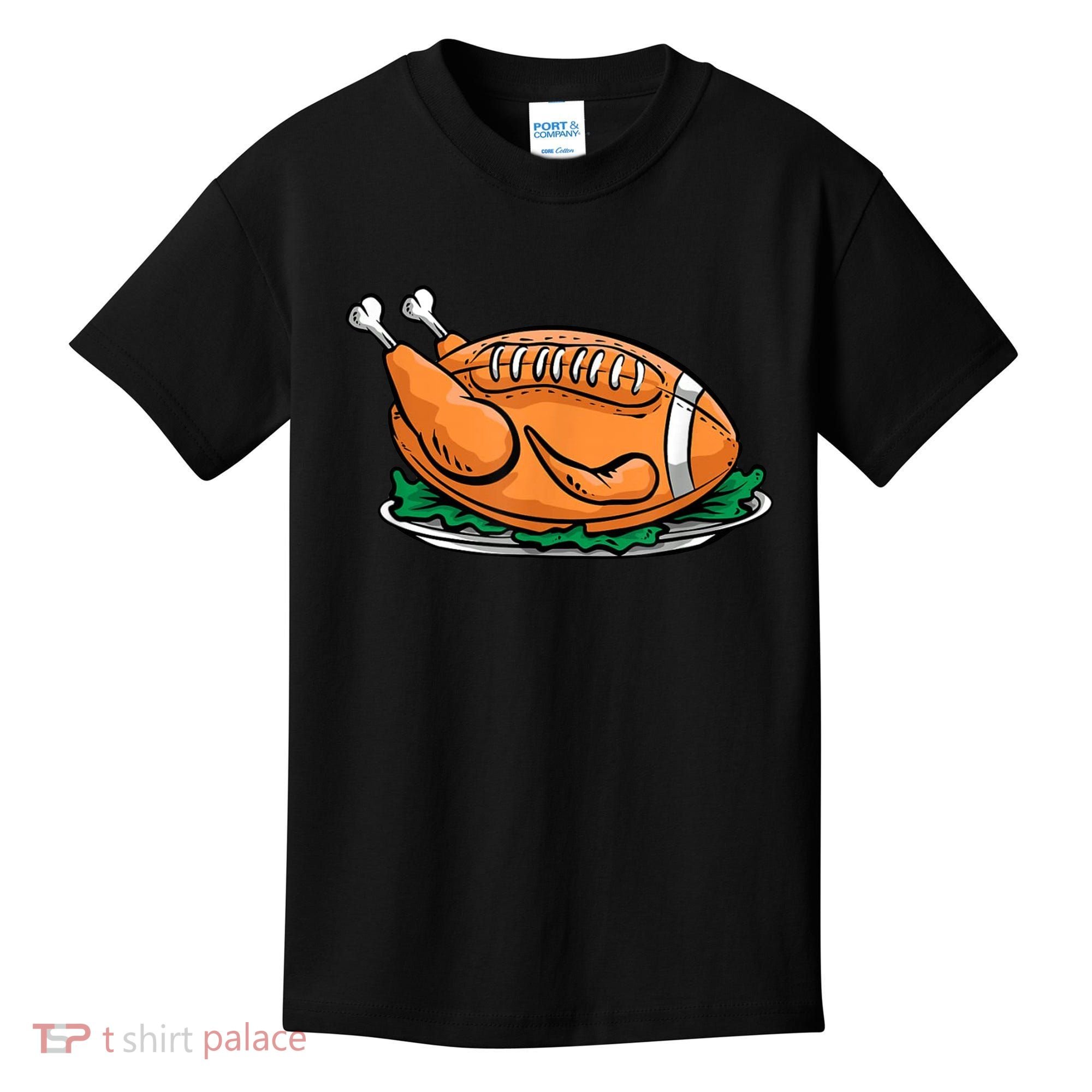 Turkey Football Thanksgiving Dinner Kids T-Shirt