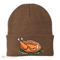 Turkey Football Thanksgiving Dinner Beanie thumb 0