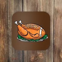 Turkey Football Thanksgiving Dinner Coaster thumb 0