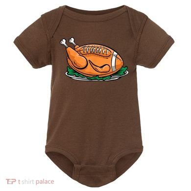 Turkey Football Thanksgiving Dinner Baby Bodysuit