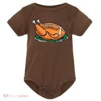 Turkey Football Thanksgiving Dinner Baby Bodysuit thumb 0