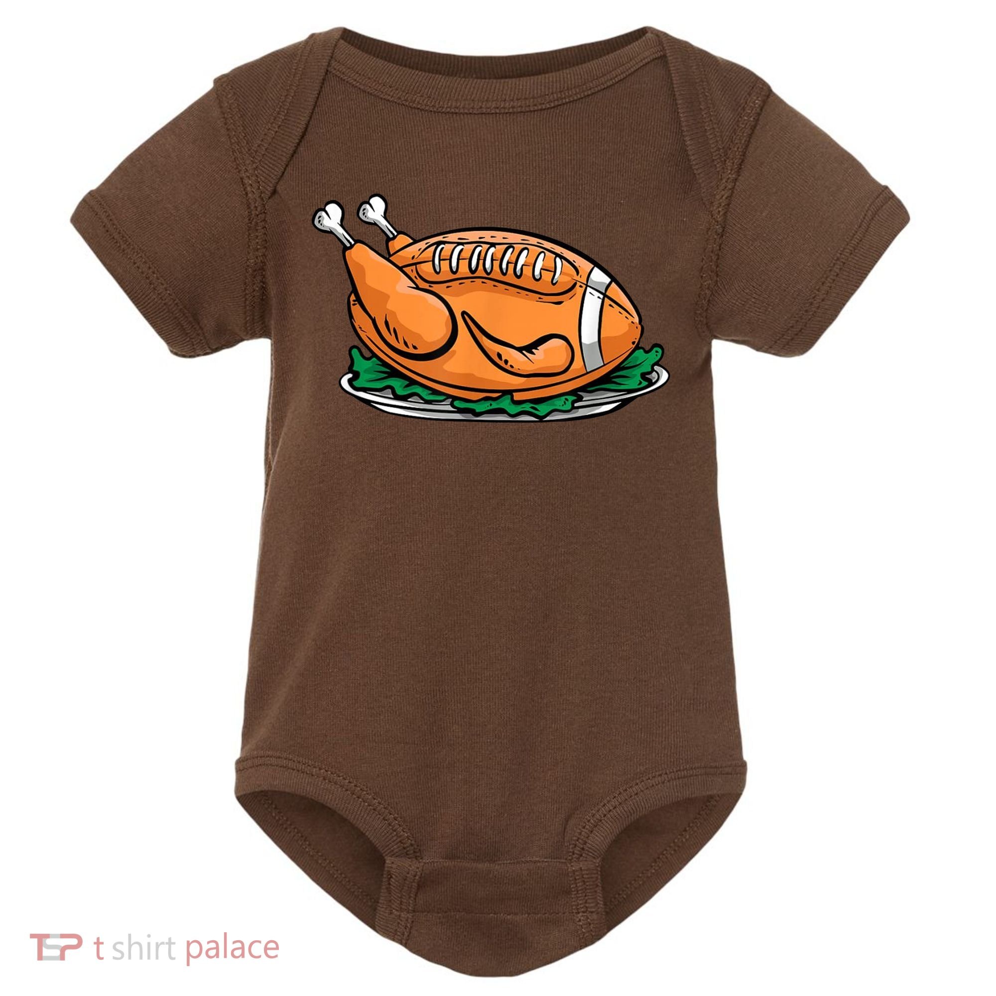 Turkey Football Thanksgiving Dinner Baby Bodysuit