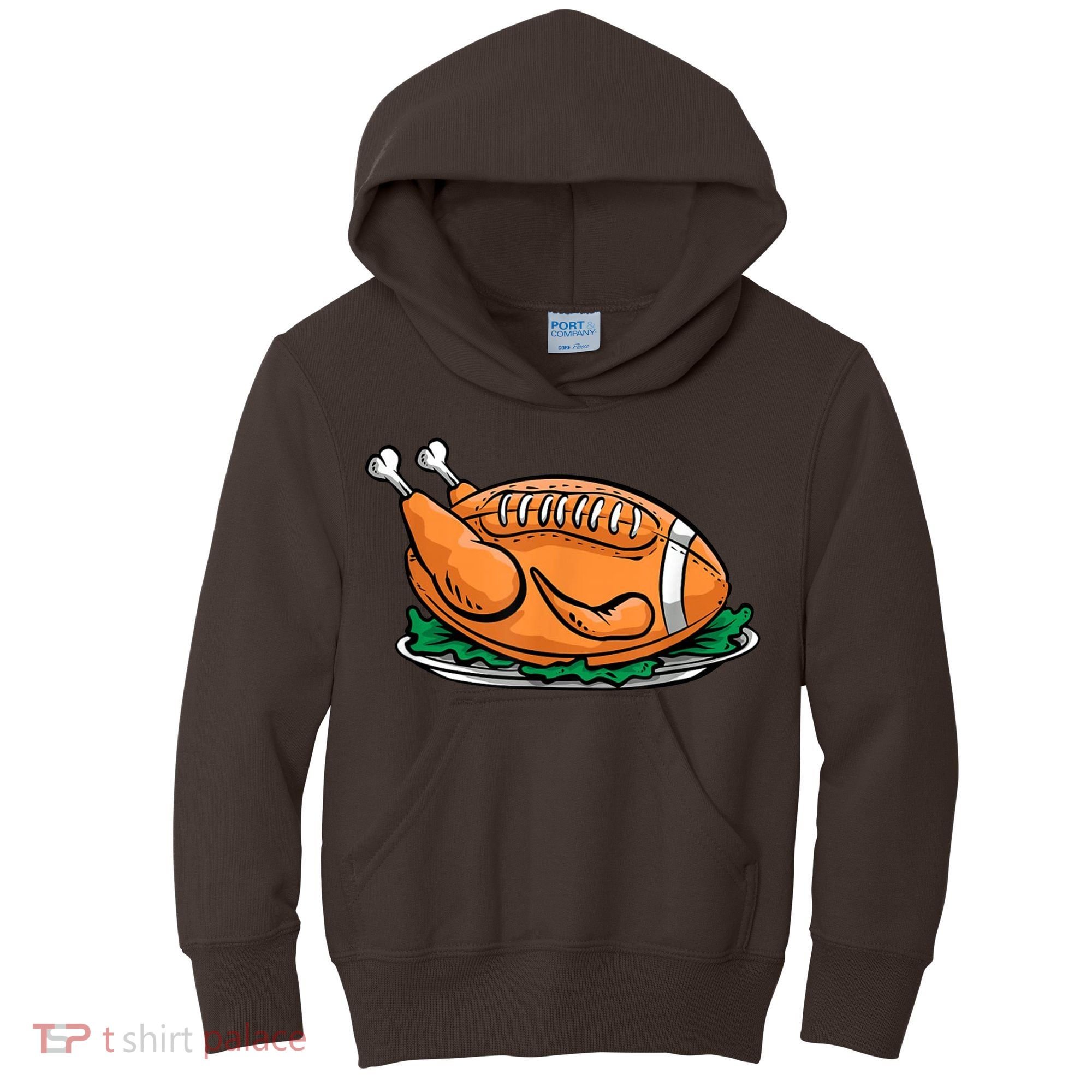 Turkey Football Thanksgiving Dinner Kids Hoodie