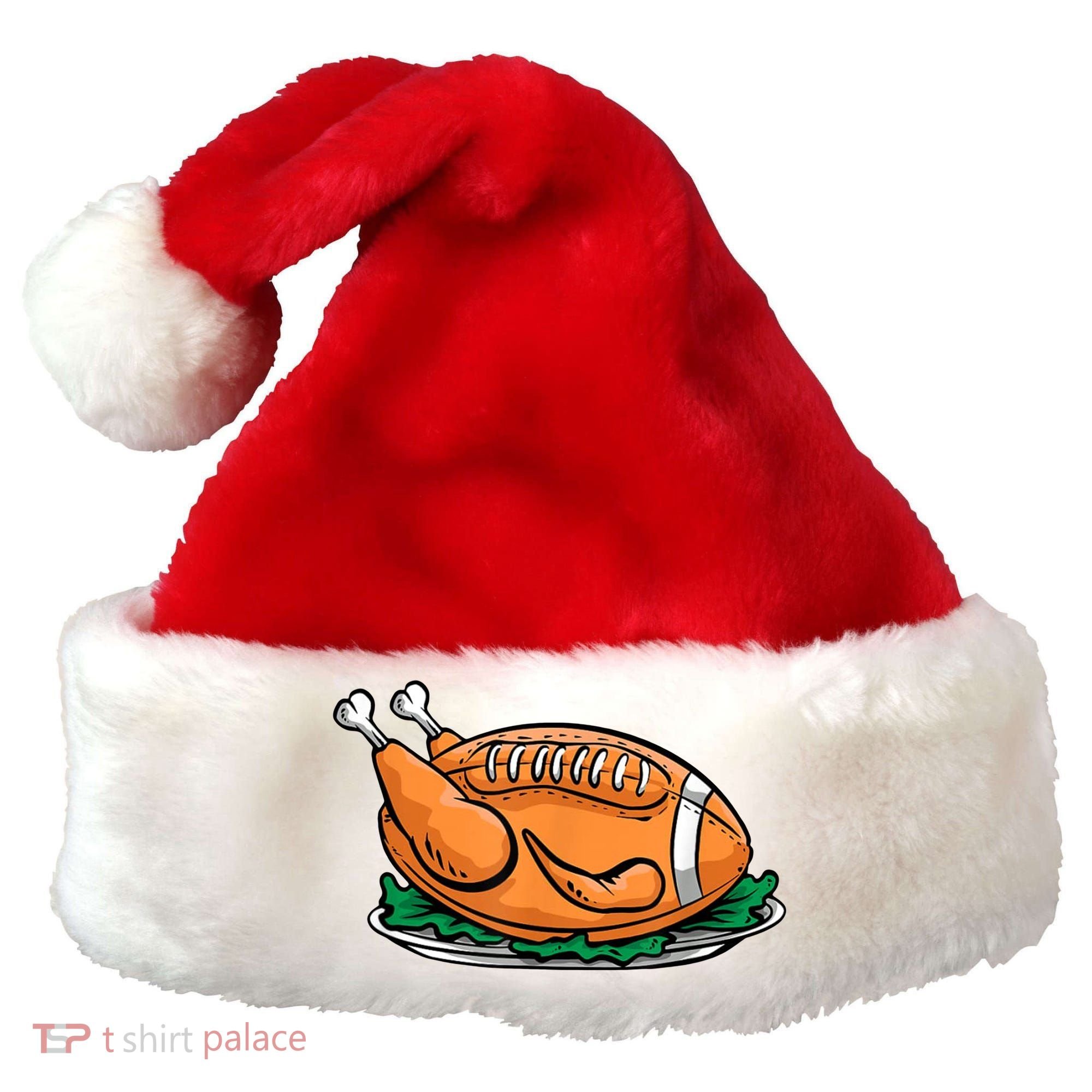 Turkey Football Thanksgiving Dinner Santa Hat