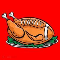 Turkey Football Thanksgiving Dinner Santa Hat thumb 1