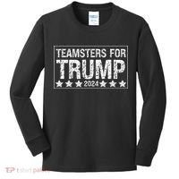 Teamsters For Trump 2024 Kids Long Sleeve Shirt thumb 0