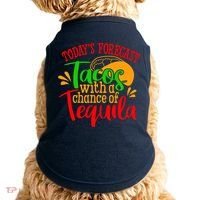 Today's Forecast Tacos With A Chance Of Tequila Funny Taco Doggie Tank thumb 0